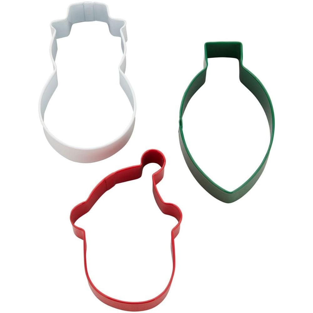 Wilton Cookie Cutter Snowman-Bulb-Santa Set/3