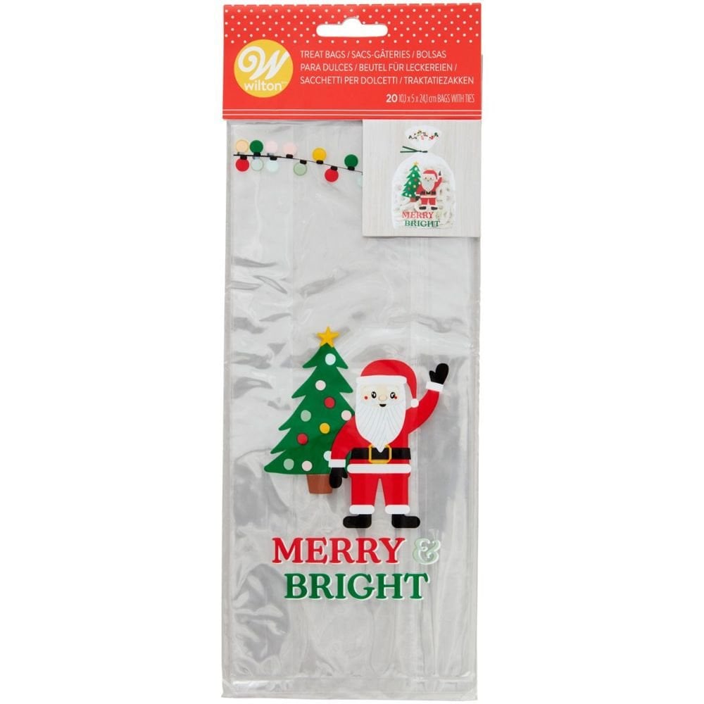 Treat Bags Santa Merry & Bright x20 - Wilton