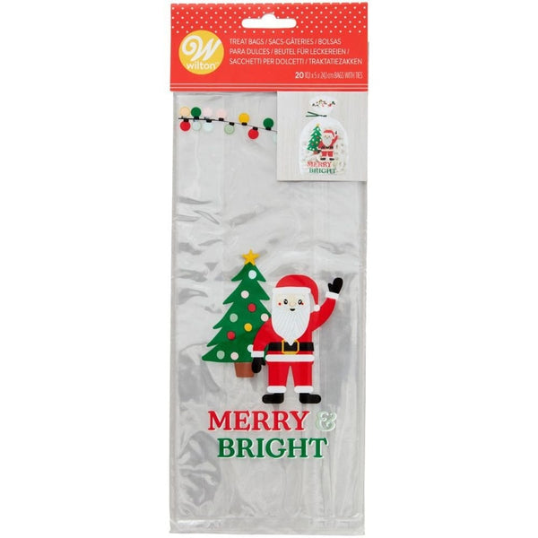 Treat Bags Santa Merry & Bright x20 - Wilton