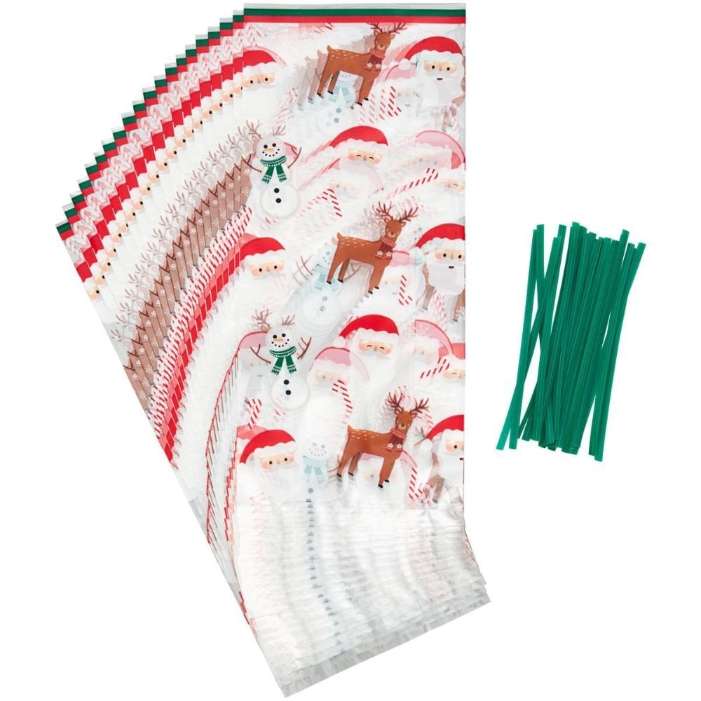 Santa / Snowman / Reindeer Treat Bags x20 - Wilton