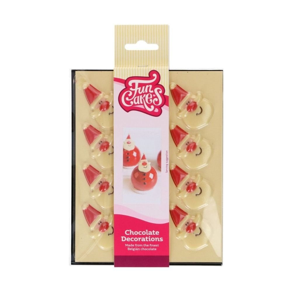 Santa Chocolate Decorations x 12 - FunCakes