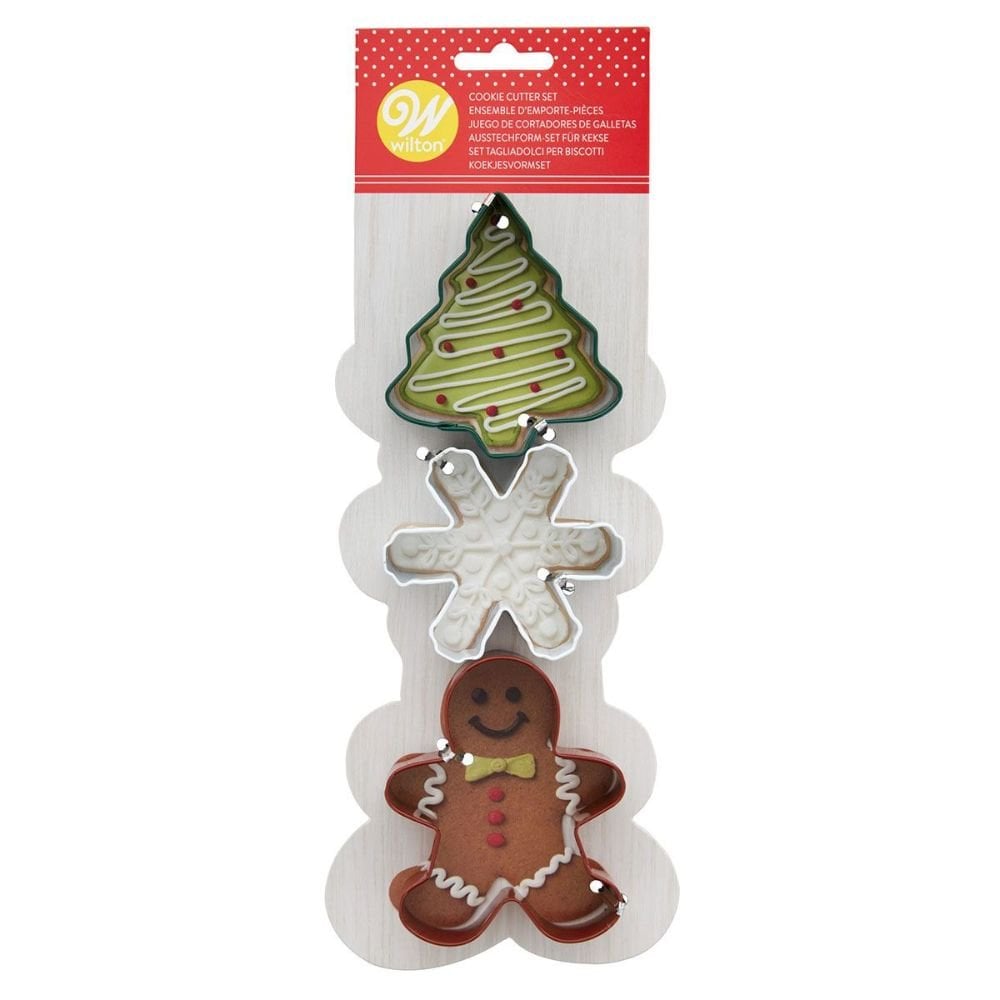 Tree, Snowflake & Gingerbread Man Cookie Cutter Set Of 3 - Wilton