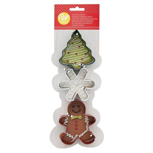 Tree, Snowflake & Gingerbread Man Cookie Cutter Set Of 3 - Wilton