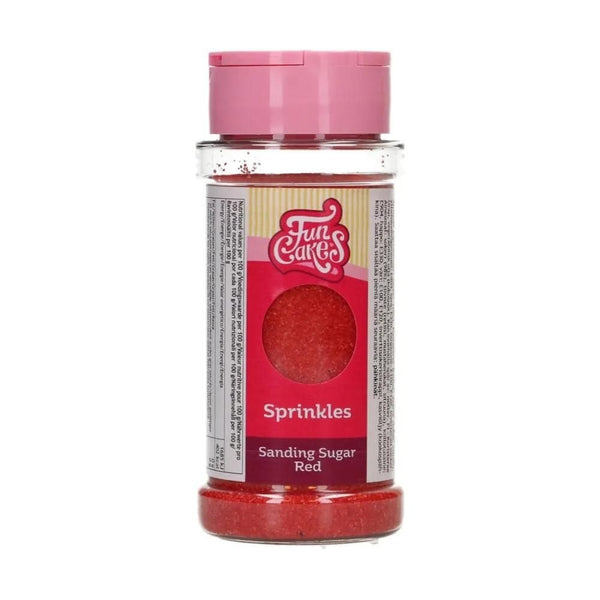 Red - Sanding Sugar 80g - FunCakes