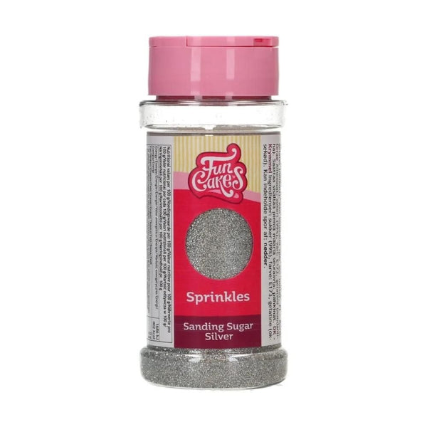 Silver - Sanding Sugar 80g - FunCakes