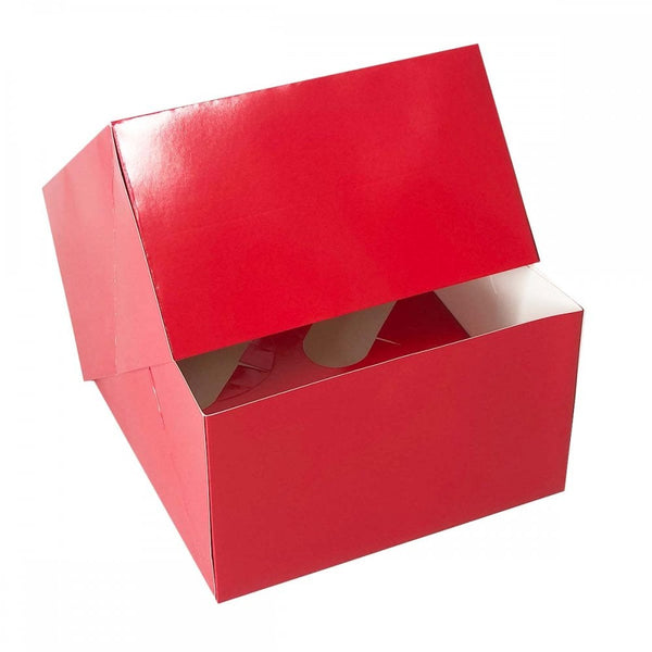 4" Deep Red Luxury Cupcake Box - Holds 4
