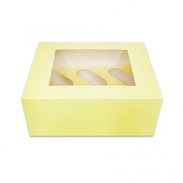 4" Deep Pastel Yellow Luxury Cupcake Box