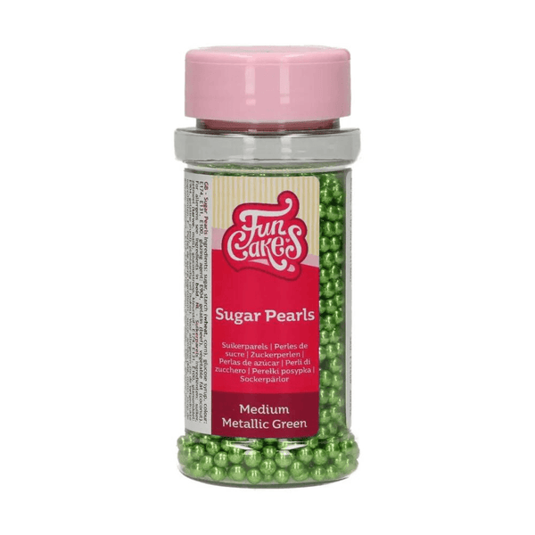 Metallic Green Sugar Pearls 80g