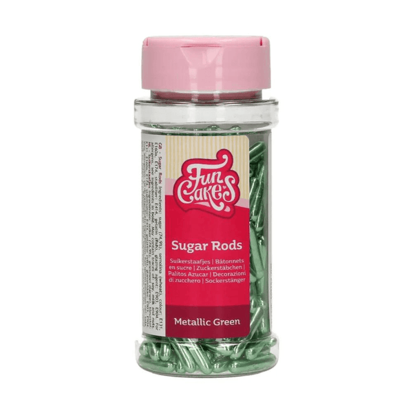 FunCakes Metallic Sugar Rods XL Green 70g