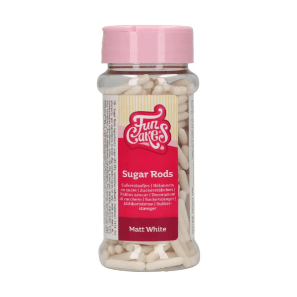 FunCakes Matt Sugar Rods XL White 70g