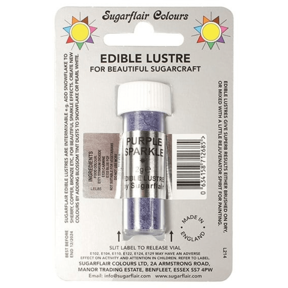 Purple Sparkle Edible Lustre Dusting Colour 2g - Sugarflair