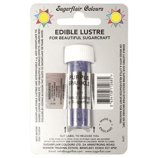 Purple Sparkle Edible Lustre Dusting Colour 2g - Sugarflair