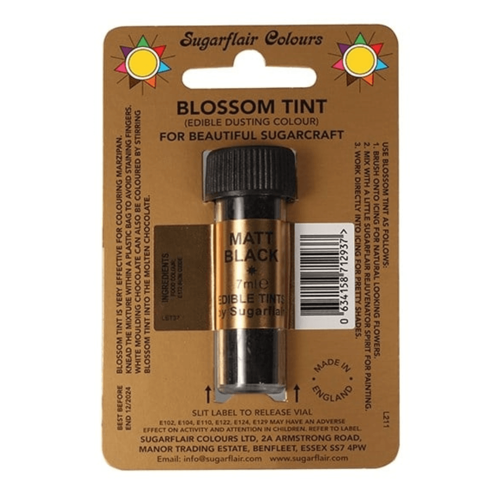 Matt Black - Blossom Tint Dusting Colour 7ml - Sugarflair