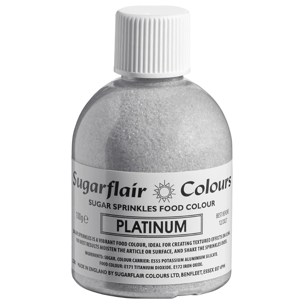 Sugar Shaker Edible Sprinkles 100g - Platinum