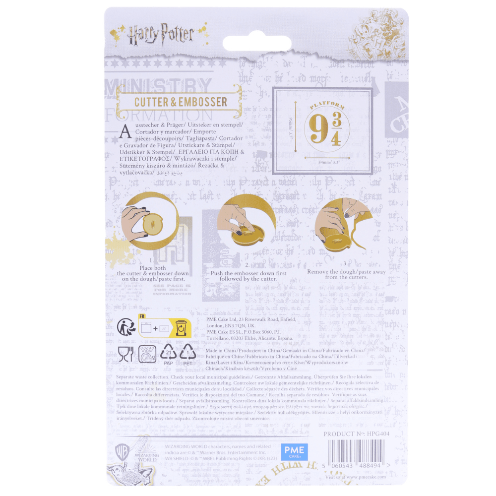 Platform 9 3/4 - Harry Potter Cookie Cutter & Embosser