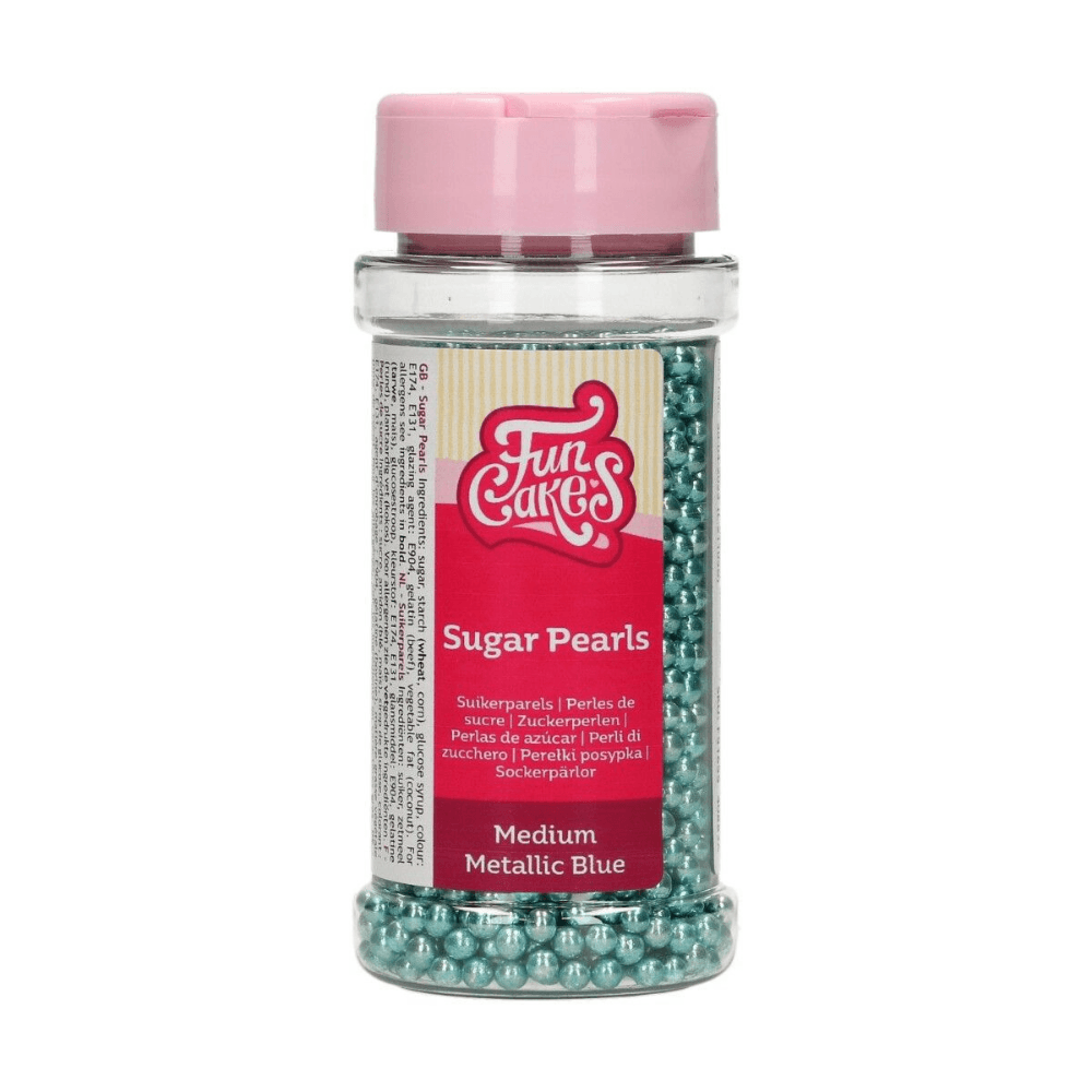 Metallic Blue Sugar Pearls 80g