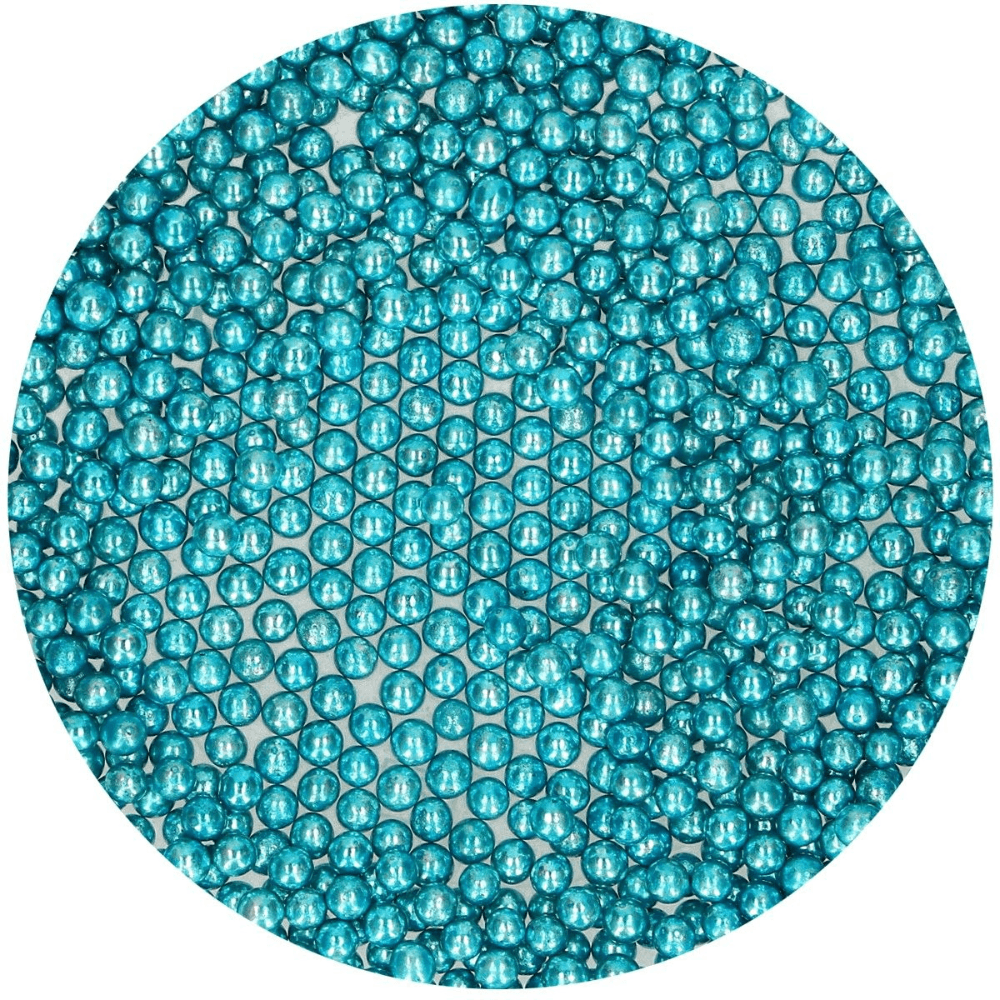 Metallic Blue Sugar Pearls 80g