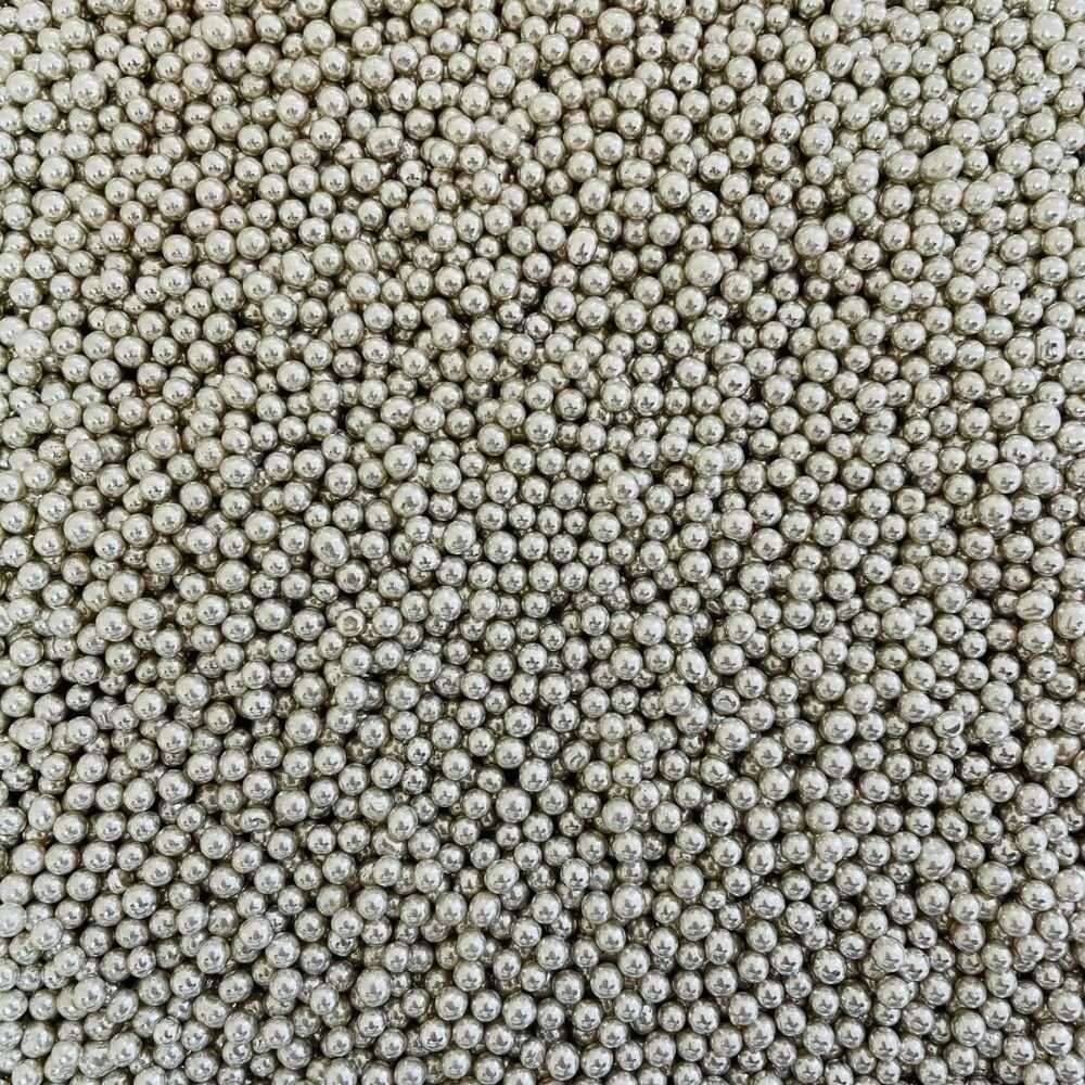 4mm Silver Metallic Pearls 100g