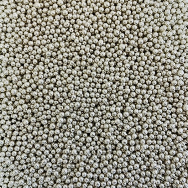 4mm Silver Metallic Pearls 100g