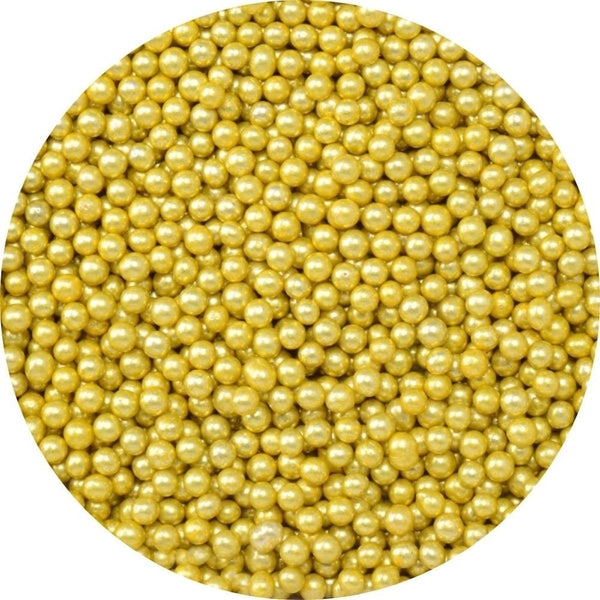 2mm Shimmer Light Gold Non-Pareil Sugar Pearls (V) 90g