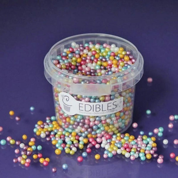 4mm Shimmer Multi-Colour Sugar Pearls 80g