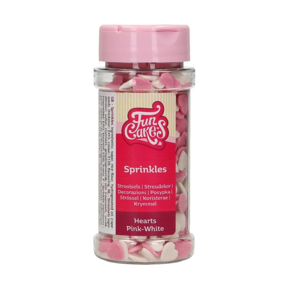 Pink & White Hearts Sprinkles