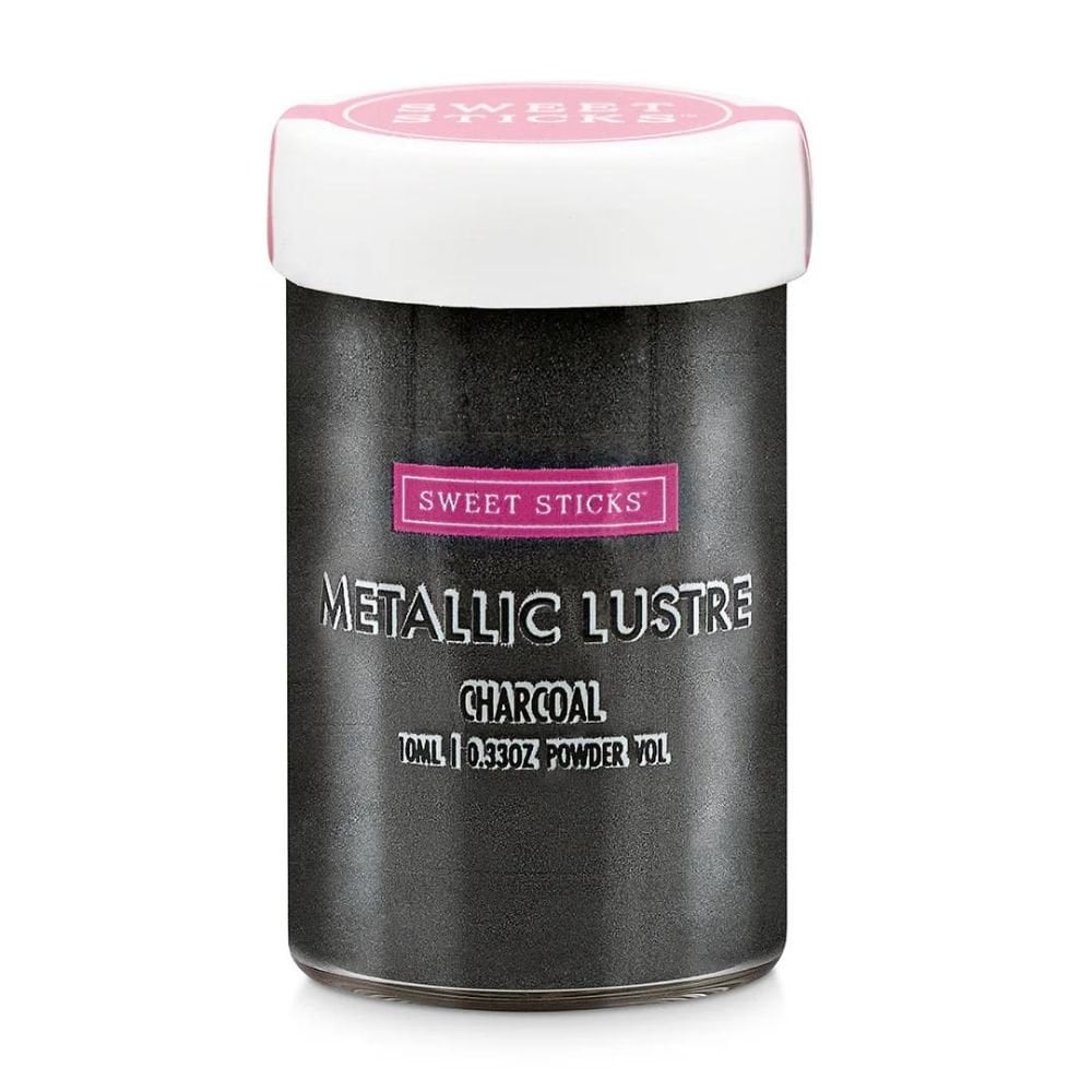 Edible Metallic Lustre Dust 10ml - Charcoal