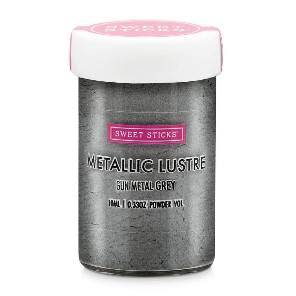 Edible Metallic Lustre Dust 10ml - Gun Metal Grey