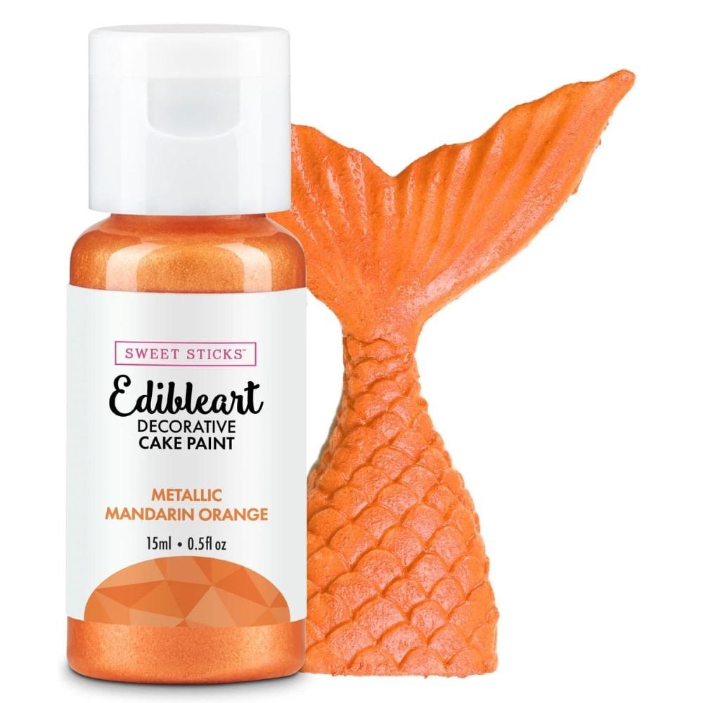 Metallic Edible Art Paint 15ml - Mandarin Orange