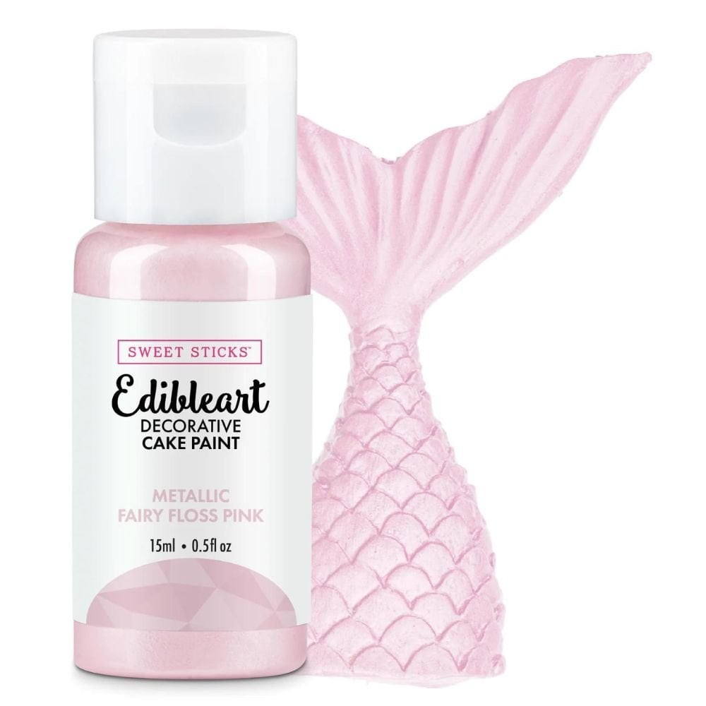 Metallic Edible Art Paint 15ml - Fairy Floss Pink