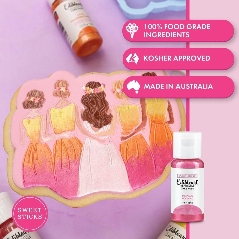 Metallic Edible Art Paint 15ml - Hot Pink