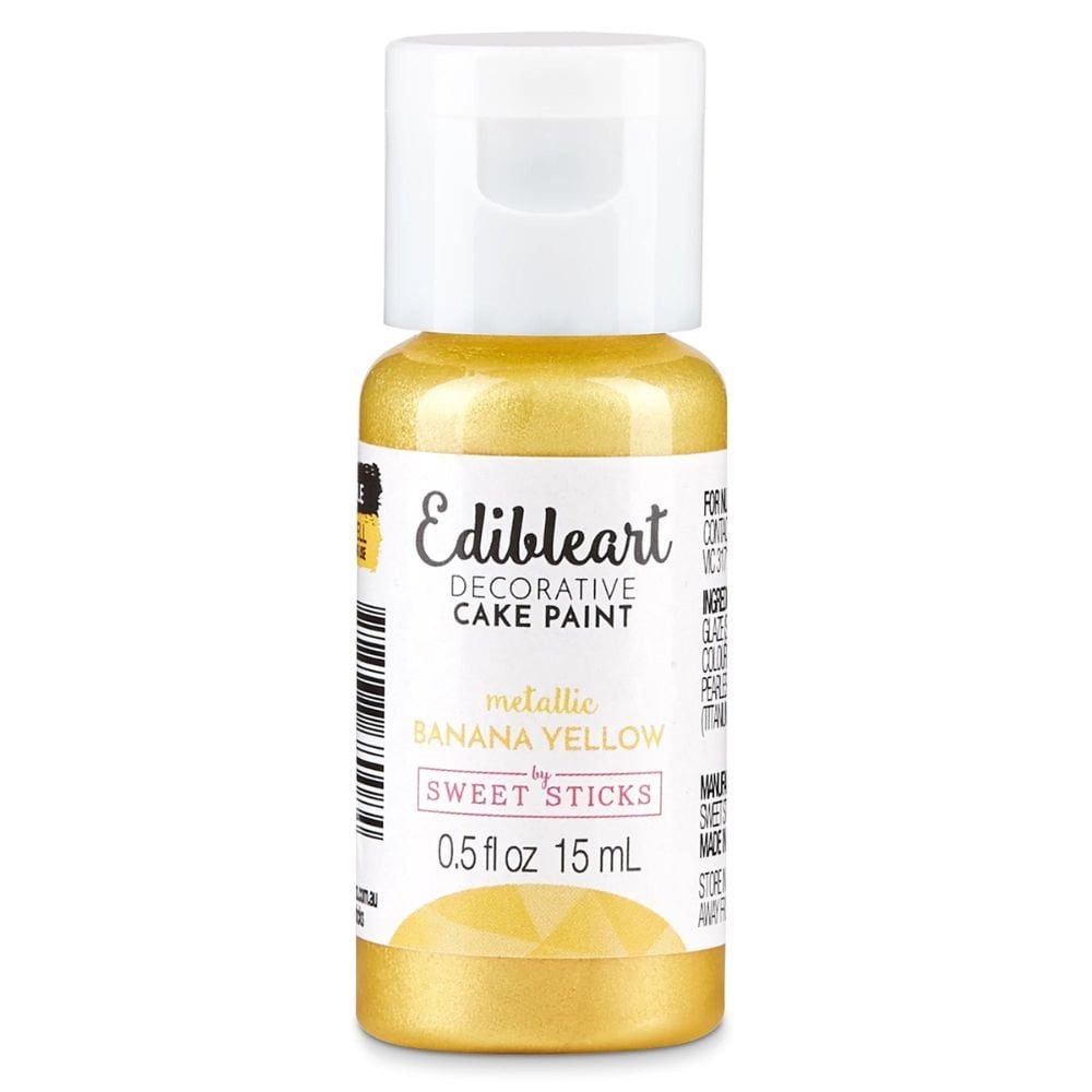Metallic Edible Art Paint 15ml - Banana Yellow