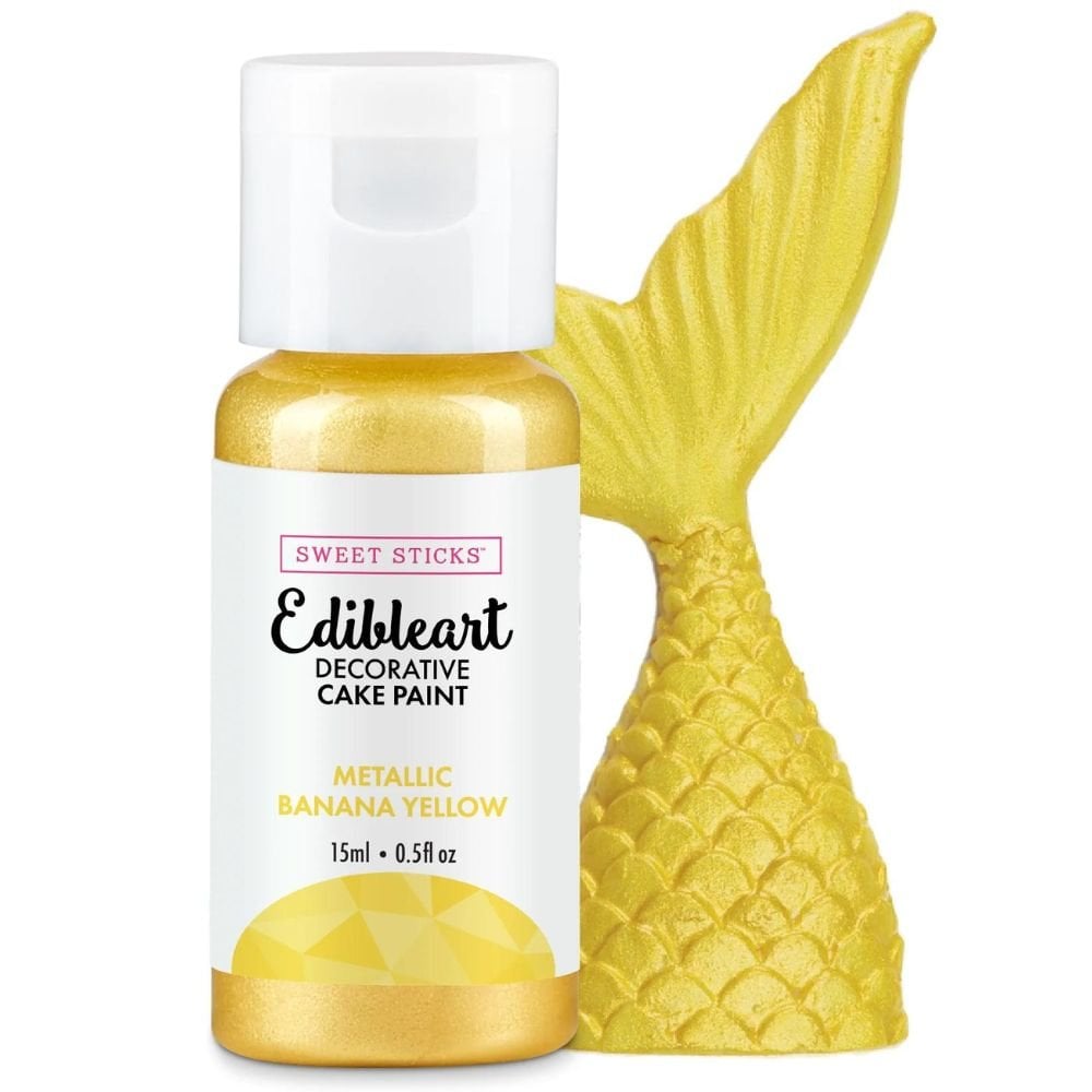 Metallic Edible Art Paint 15ml - Banana Yellow