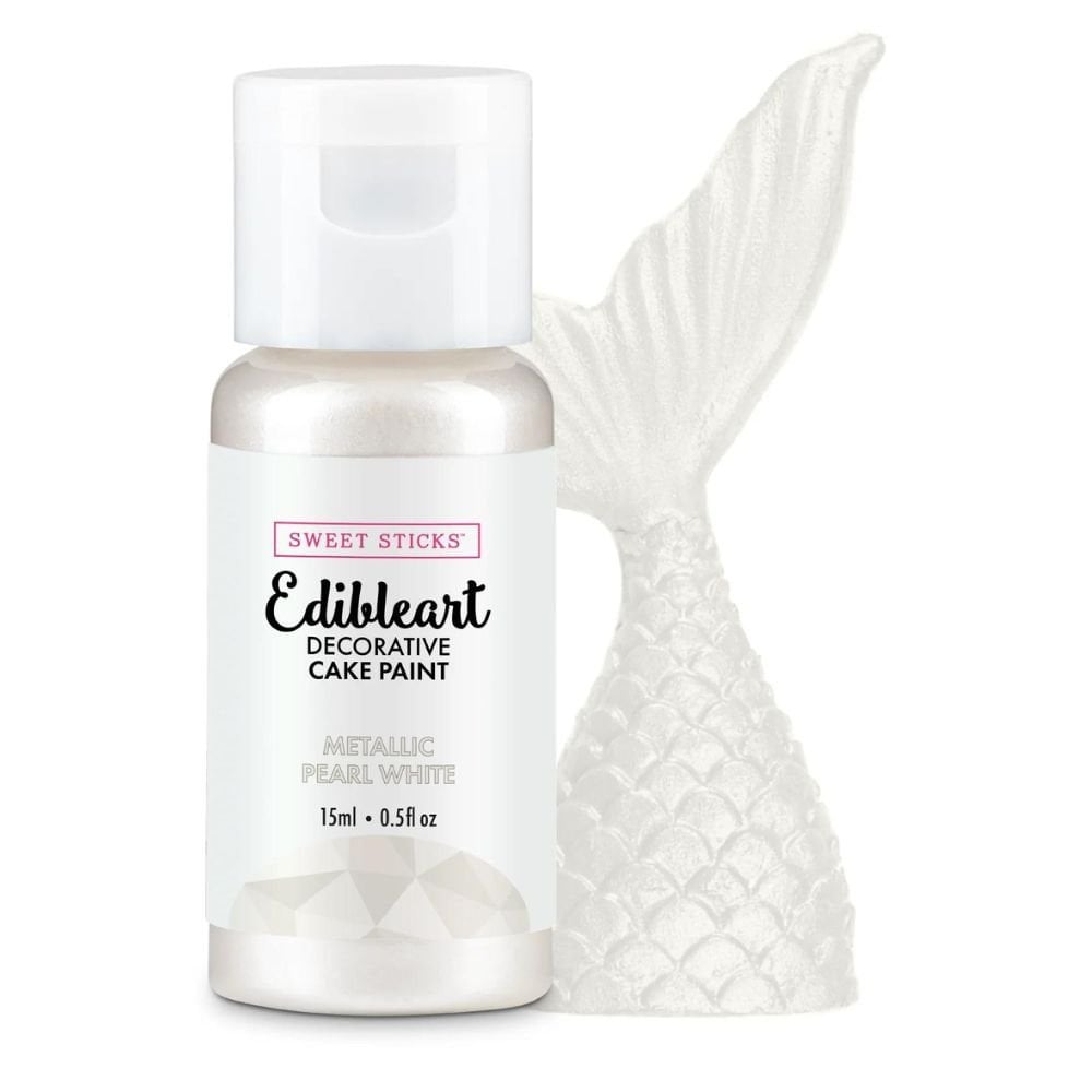 Metallic Edible Art Paint 15ml - Pearl White