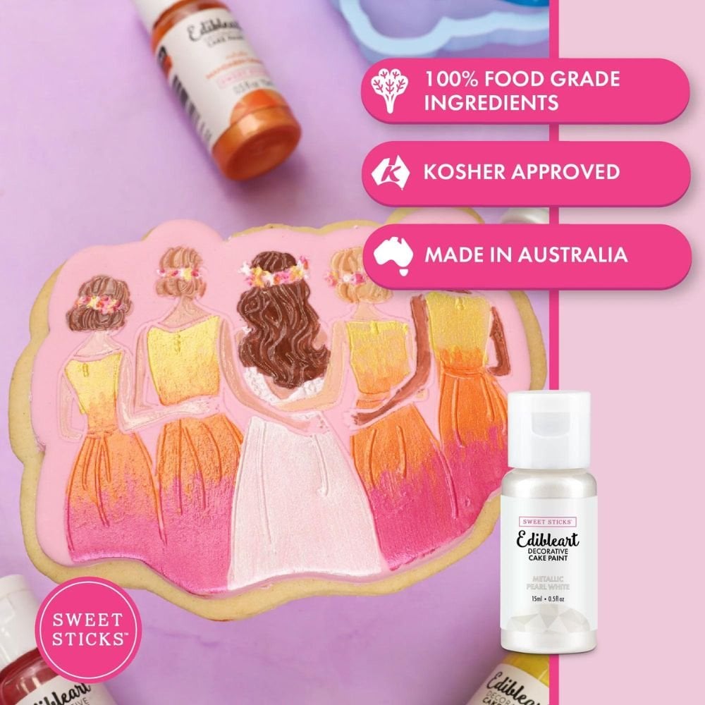 Metallic Edible Art Paint 15ml - Pearl White