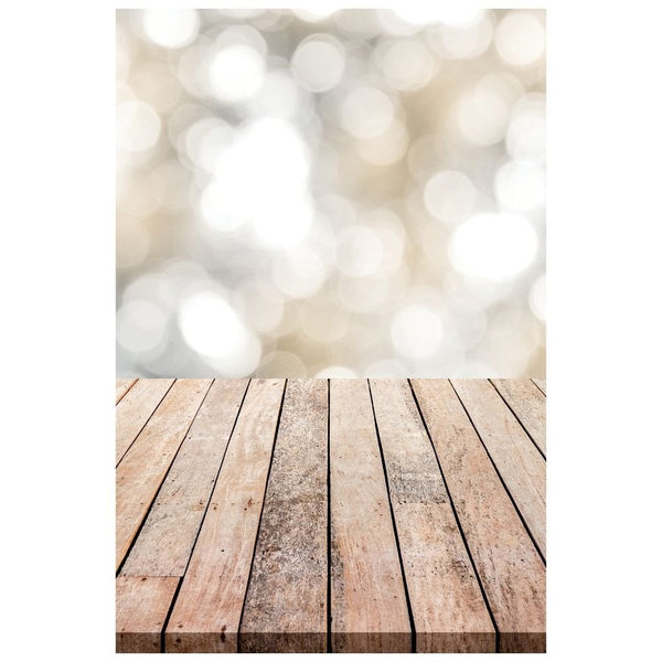 Sparkle Gold & Grey With Wood Floor Photography Backdrop