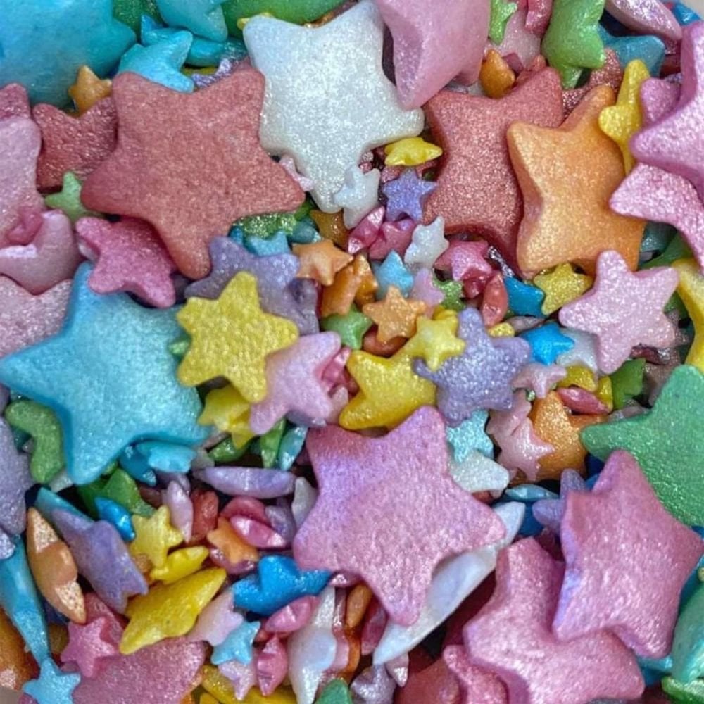 Multicoloured Shimmer Mixed Star Sprinkle Mix 60g