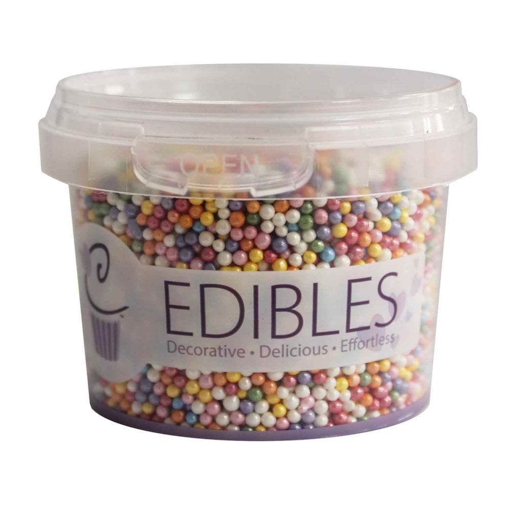 2mm Rainbow Shimmer Non-Pareil Sugar Pearls (V) 90g
