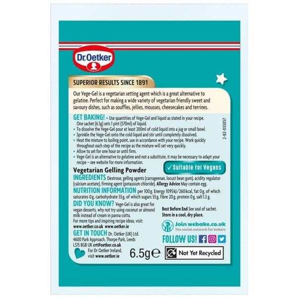 Vege-Gel Sachet 3 x 6.5g