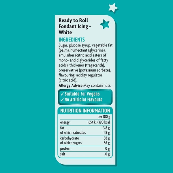White Ready To Roll Fondant Icing 1kg