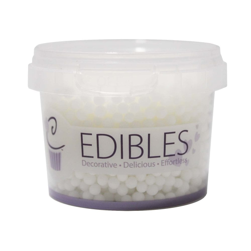 4mm Matt White Sugar Pearls 100g