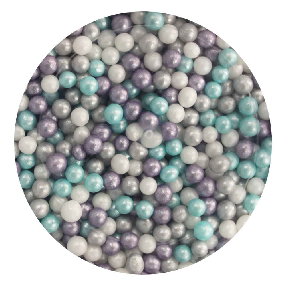 4mm Shimmer Frozen Mix Sugar Pearls 80g