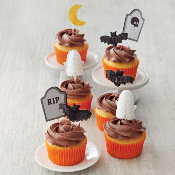 Halloween Cupcake Pick Toppers x 8