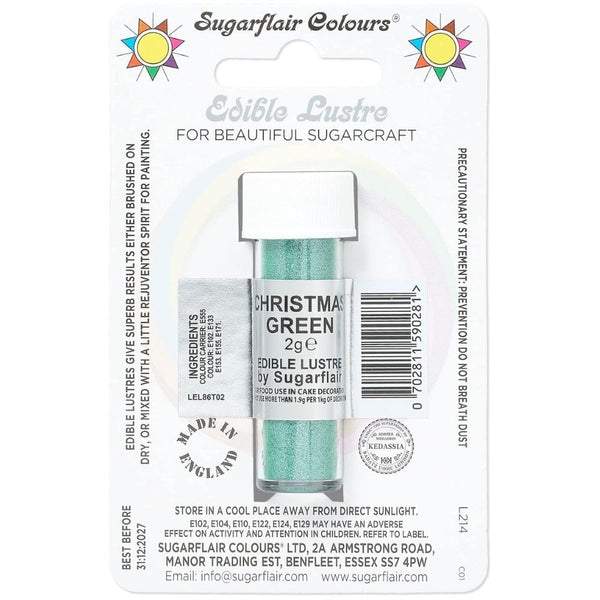 Christmas Green Edible Lustre 2g