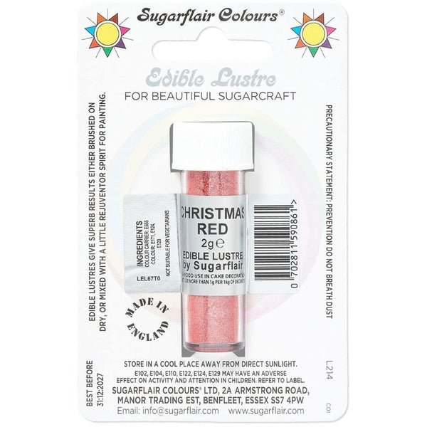 Christmas Red Edible Lustre 2g
