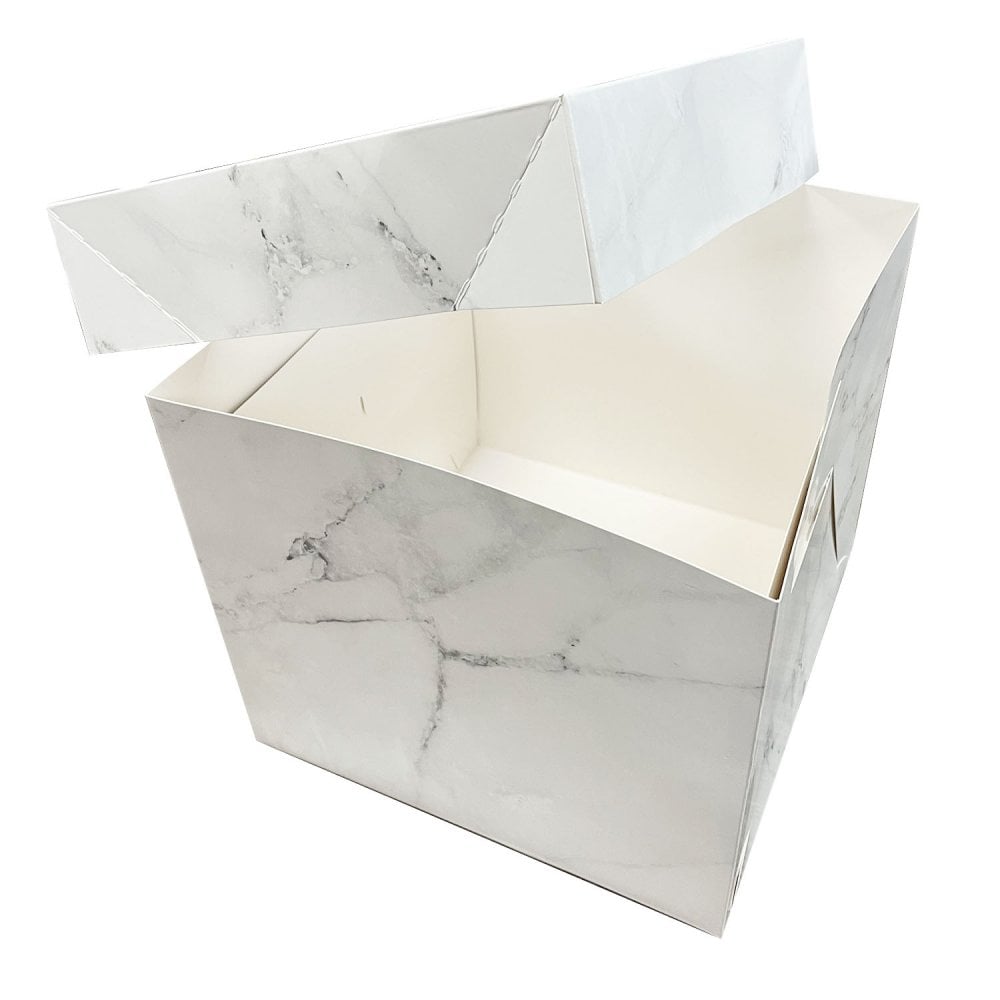 Marble Luxury Gloss Finish Extra Deep Cake Box With Window