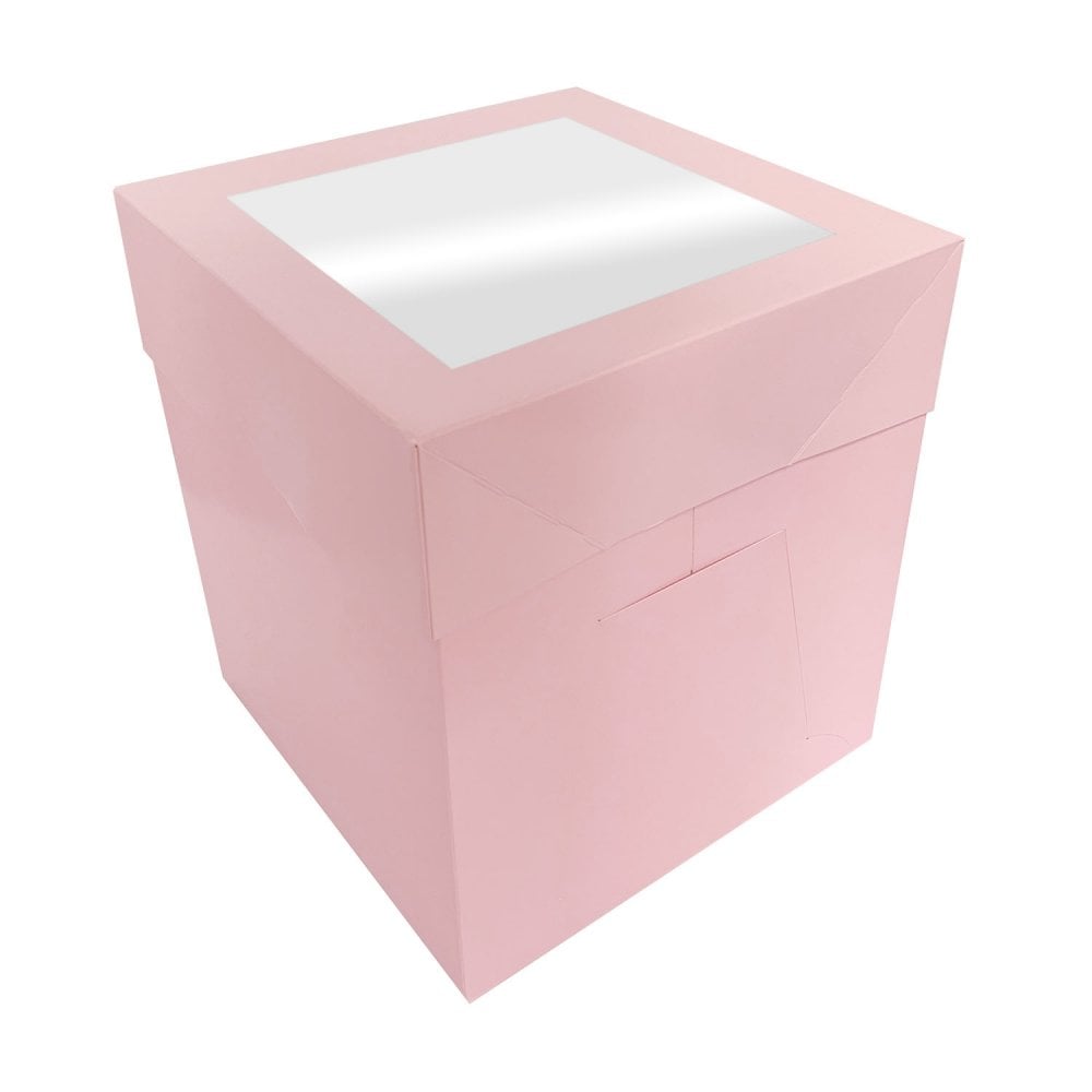 Baby Pink MATT Extra Deep Cake Box With Window