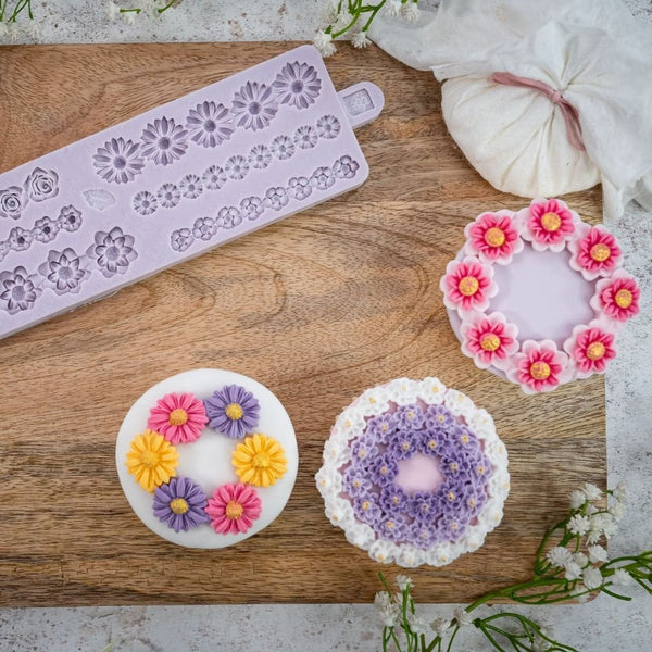 Miniature Flower Borders Silicone Mould
