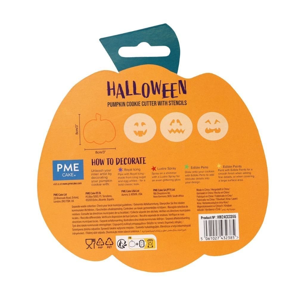 Pumpkin Halloween Cookie Cutter & Stencils