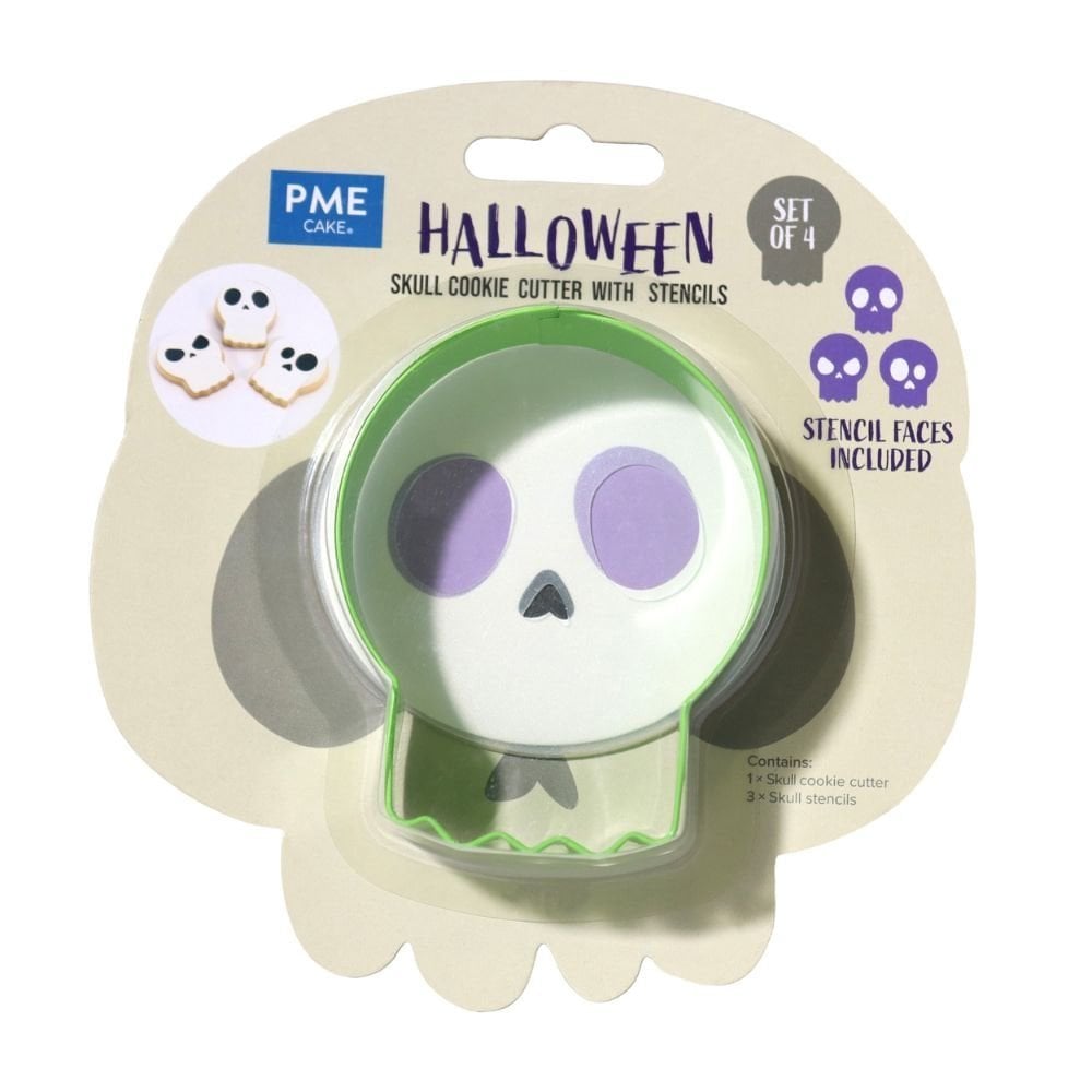 Skull Halloween Cookie Cutter & Stencils
